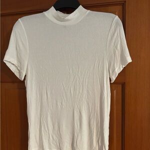 Madison White Ribbed Tee